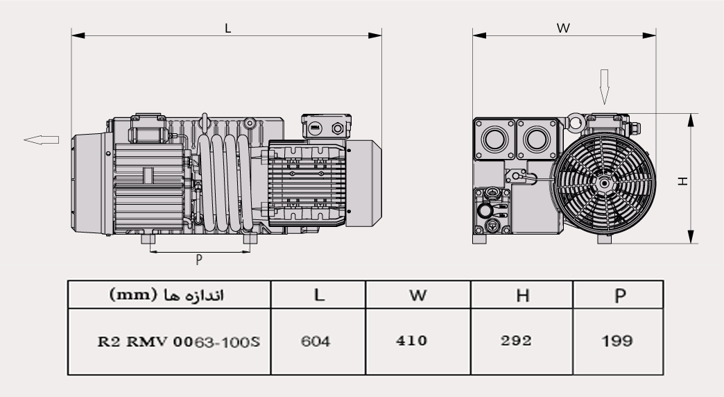 پمپ وکیوم مدل R2 RMV0063/100 S