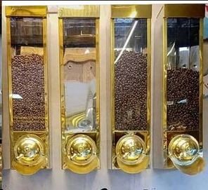 سیلو قهوه مکعبی دیواری طلایی(Wall cube coffee silo)|به قیمت تولیدی+مشاهده85مدل دیگر