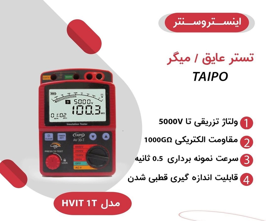 تستر عایق میگر مدل HVIT 1t ساخت TAIPO تایوان