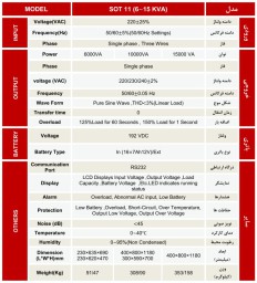 یو پی اس 10KVA آنلاین تکفاز باتری خارج