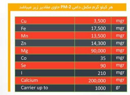 مکمل های دام - مخصوص گاو های شیری PM-2  [قیمت، مشخصات و خرید]