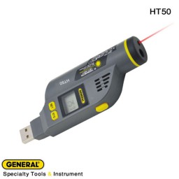 دیتالاگر دما و رطوبت USB و ترمومتر لیزری 250 درجه مدل HT50 جنرال تولز آمریکا