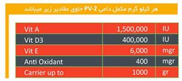 مکمل های دام - مخصوص گاوهای شیری و خشک PV-2  [قیمت، مشخصات و خرید]